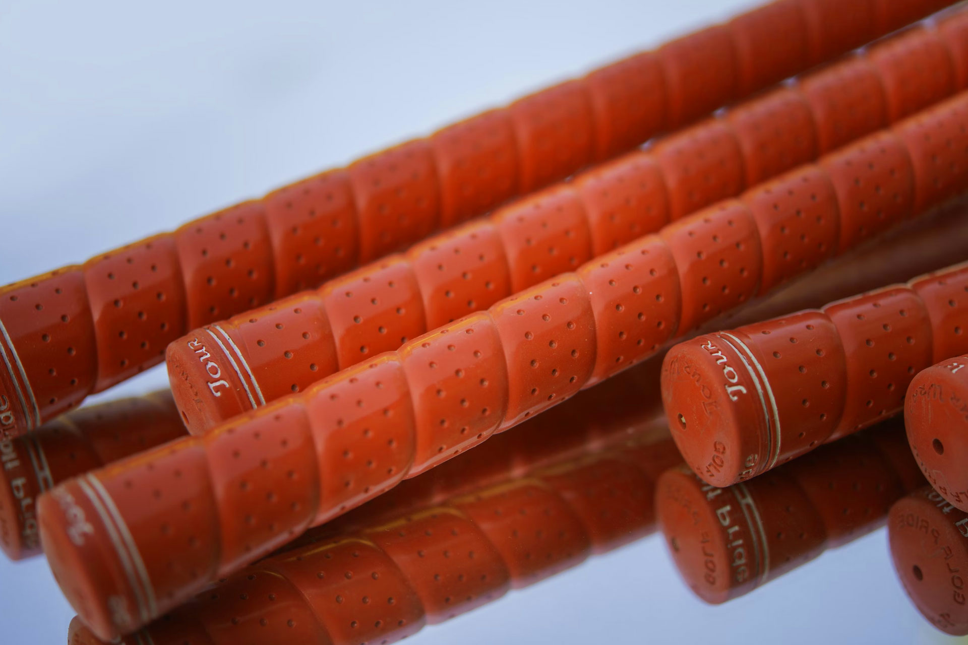 Golf grips on a table